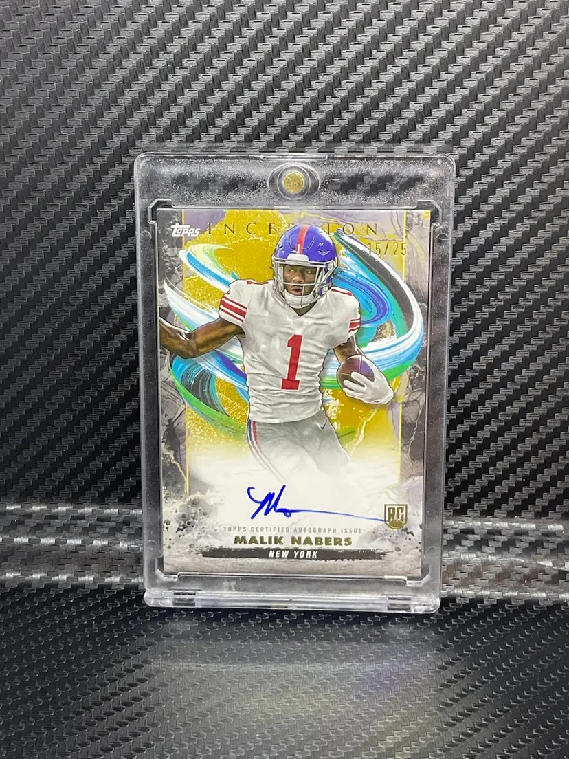 2024 Topps Inception Malik Nabers Auto Gold /25 On Card Auto Rookie New York Giants