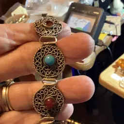 Copper Filigree Stones Bracelet