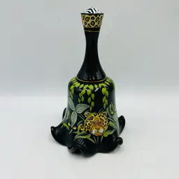 Fenton Limited Edition Safari Jungle Theme Black Glass Bell