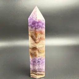 Natural Crazy Lace Agate Amethyst Tower Stone Obelisk Healing Crystal 7" 512g
