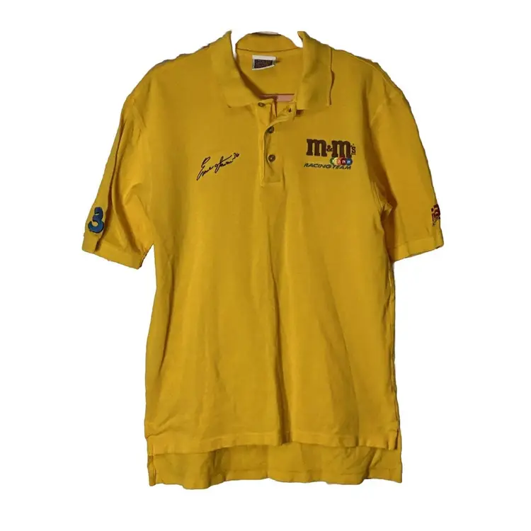 Ernie Irvan NASCAR #36 MB2 racing m&m's polo shirt medium VTG classic Hi Low