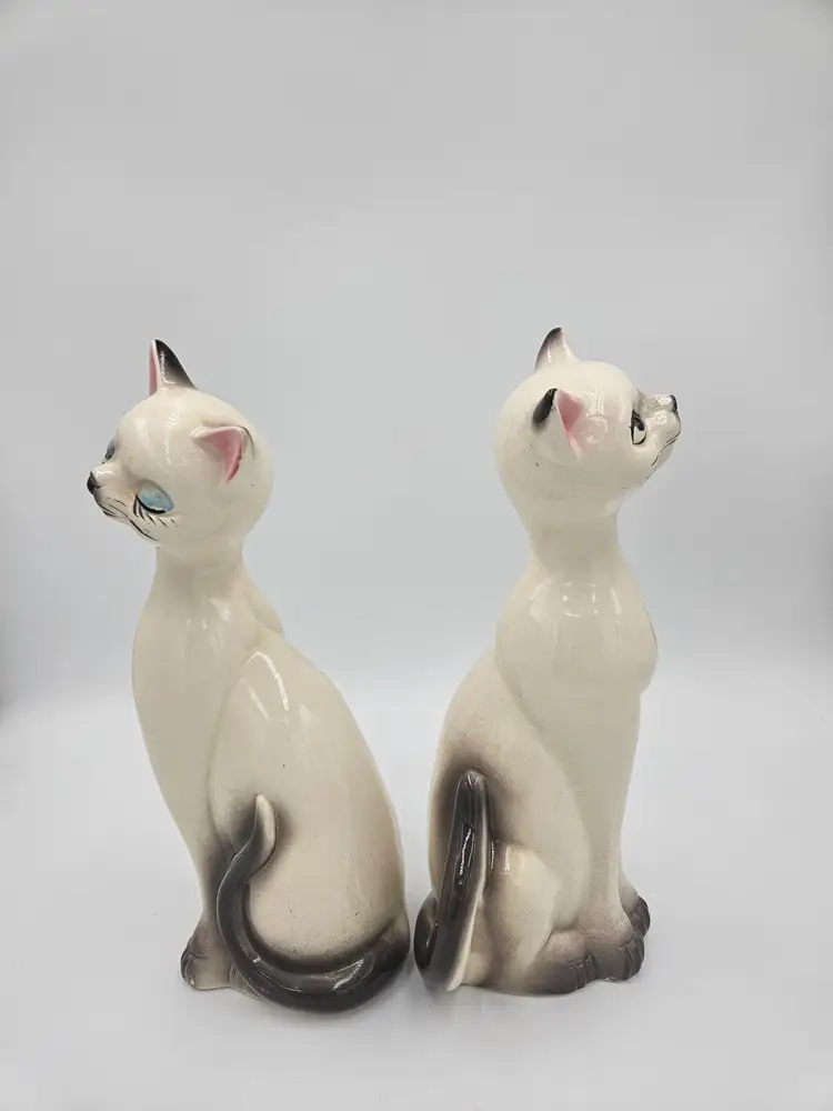 Siamese Cat Figurines Made in Japan Set of 2
