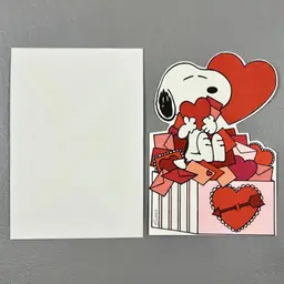 Vintage Hallmark Snoopy Valentine Greeting Card Die Cut Hearts Love Letters