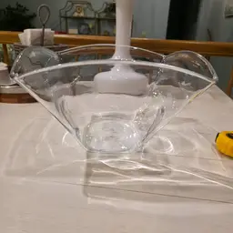 Simon Pearce Woodbury Bowl Large Signed Hand Blown Clear Glass