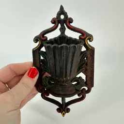 Vintage Wilton Cast Iron Wall Mount Match Holder