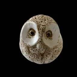 Pigeon Forge Pottery Speckled Owl Figurine 2.5” x 2.5”