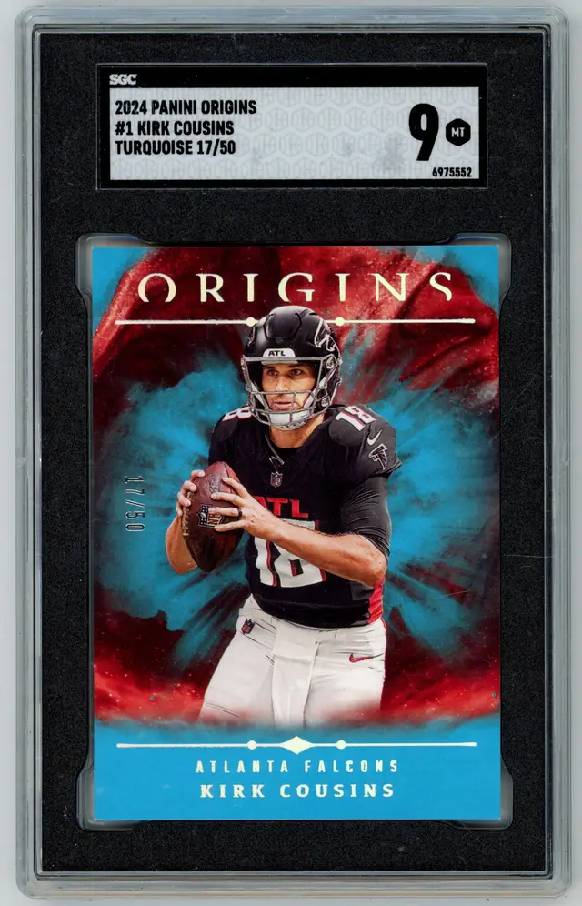2024 Panini Origins KIRK COUSINS /50 Turquoise SP #1 FALCONS SGC 9 MT