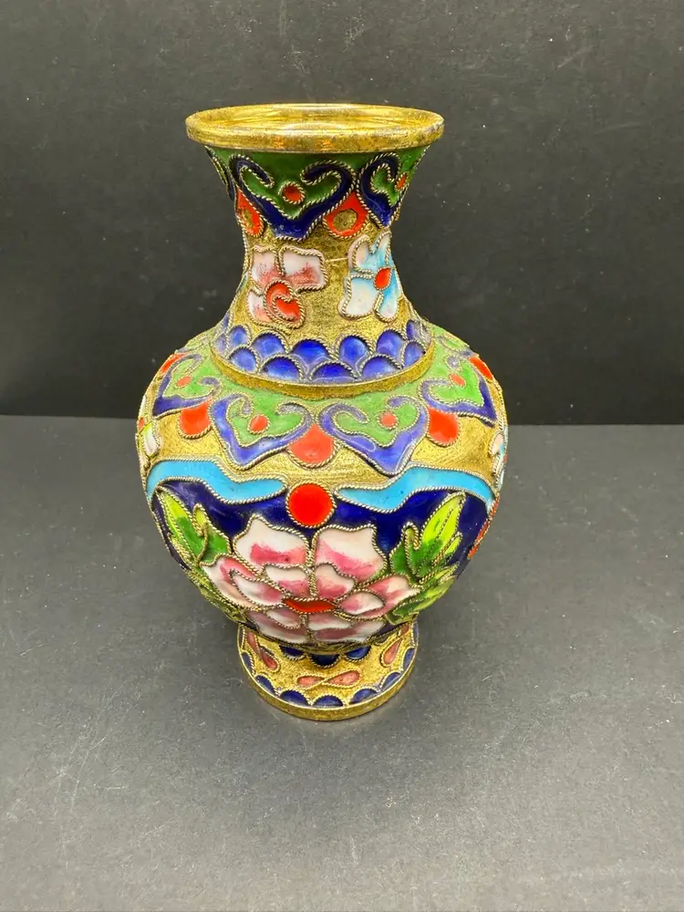 Cloisonné Ginger Jar Vase 5”
