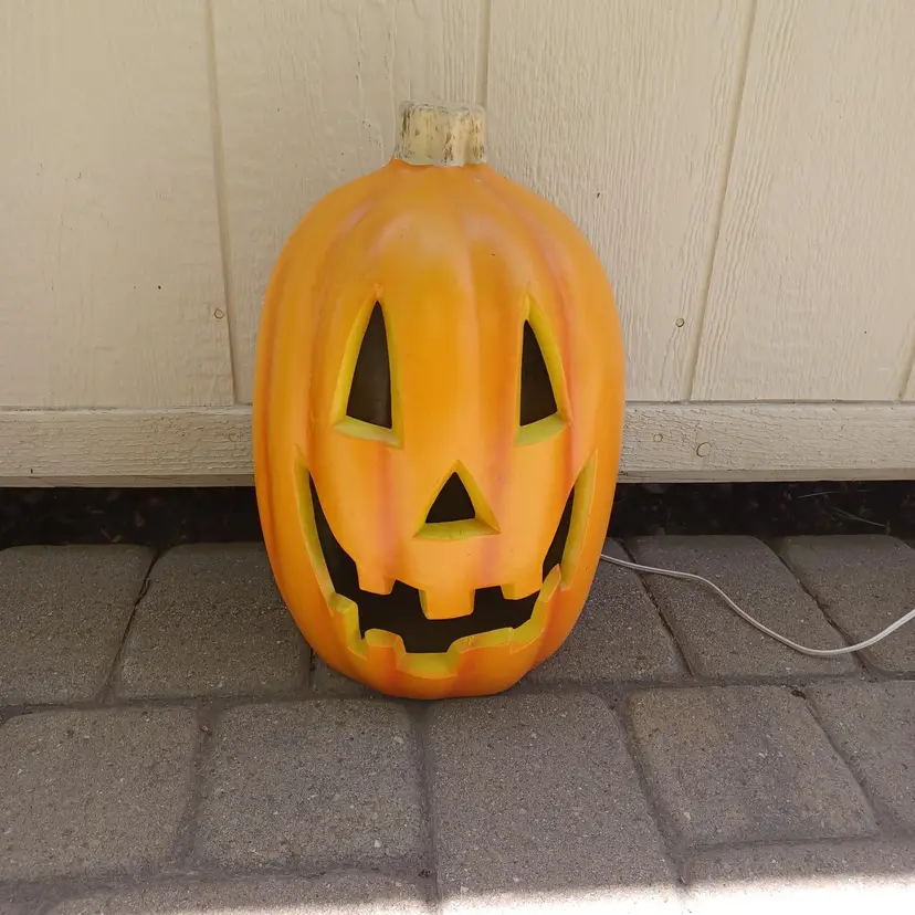 Vintage Halloween Blow Mold Jack O Lantern Pumpkin with Light 16” inch TESTED