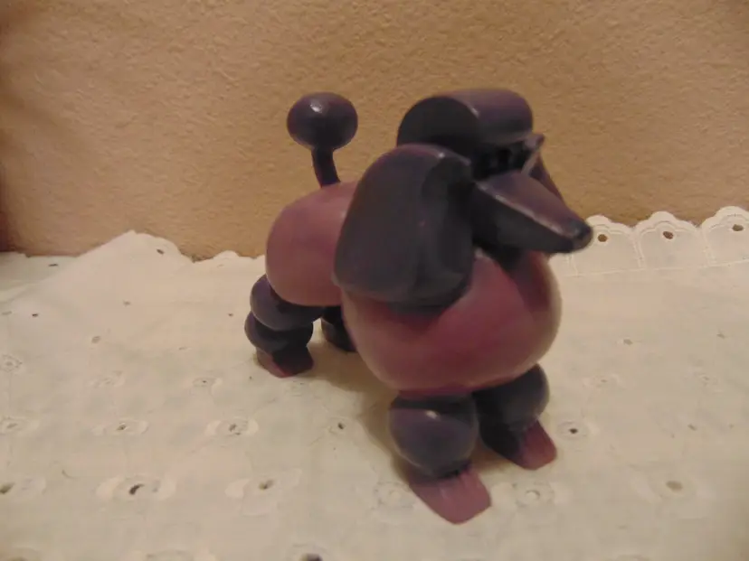 Darling preowned Modernistic Purple wooden poodle by Sogo Horei CO, LTD in Tokyo Japan