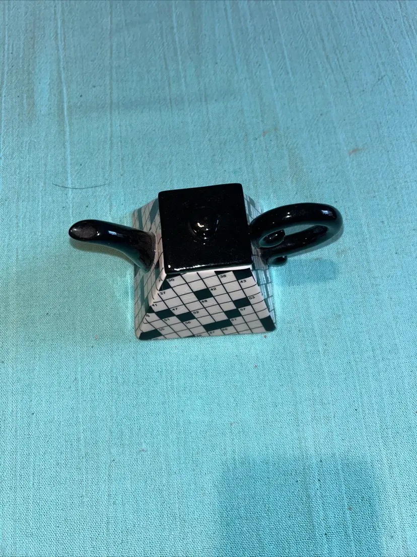 Fitz and Floyd Mini Crossword Teapot