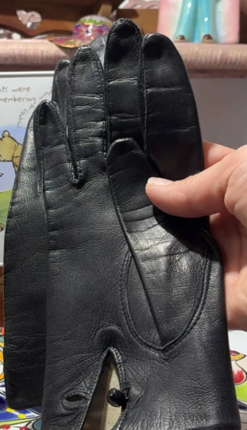 Xs Black Leather Made In Italy Gloves