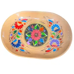BATEA WOOD TRAY 
Hand Painted Mexican Folk Art Lacquerware
