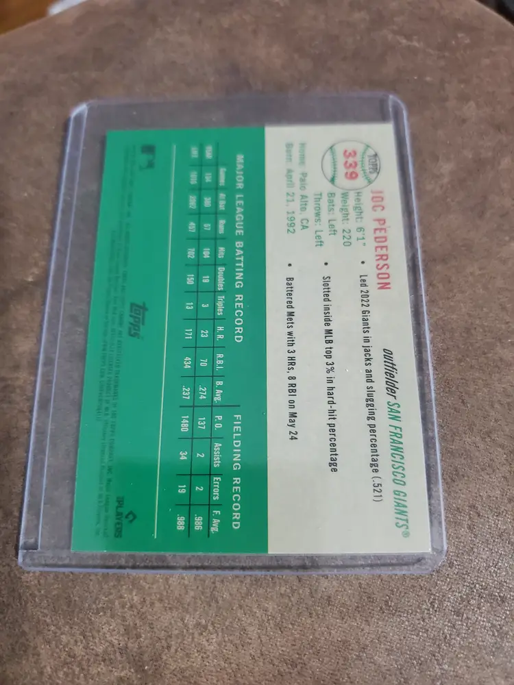 2023 Topps Chrome Joc Pederson On Card Auto #339