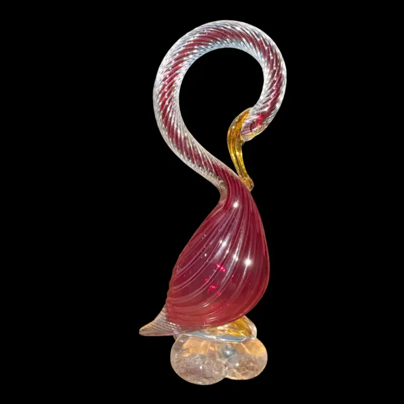 1950s Murano Glass Bird Sculpture Twist Glass