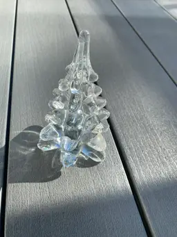 VINTAGE TWO’S COMPANY HAND BLOWN ART GLASS CHRISTMAS TREE FIGURINE/DECOR