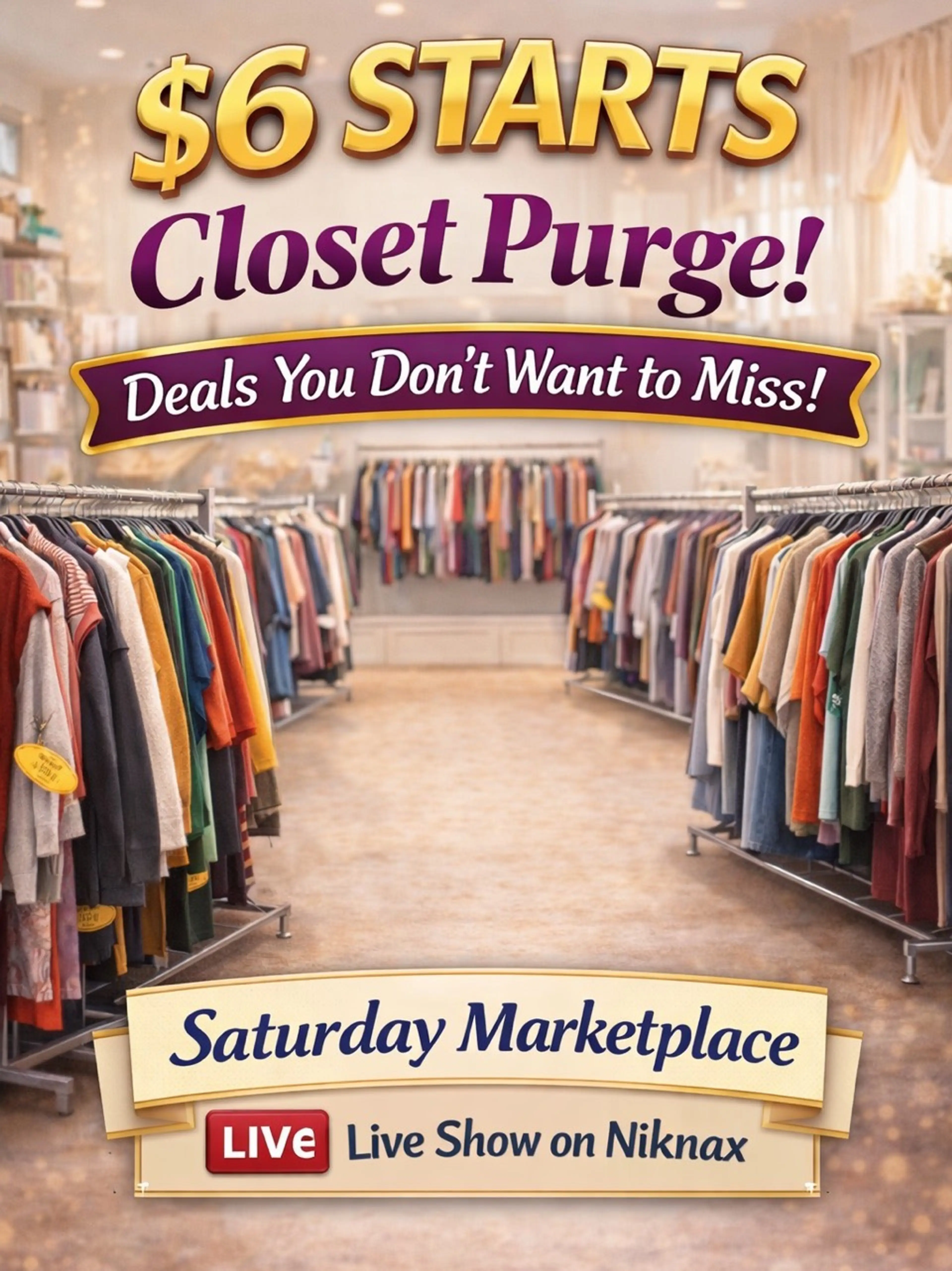 $6 Starts! Closet Purge! Small-3X. Everything must go!