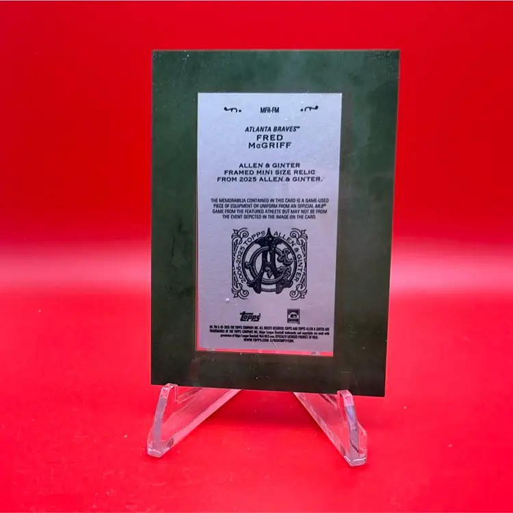 Fred McGriff 2025 Topps Allen & Ginter Mini Framed Relic Atlanta Braves