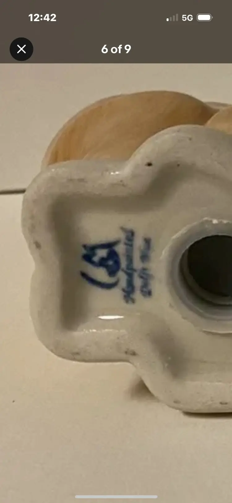 Vintage Delft Yellow Blue Cat Salt Shaker HTF!