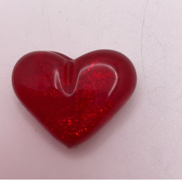 Lampwork Glass Bead Iridescent Red Studio Art .75”