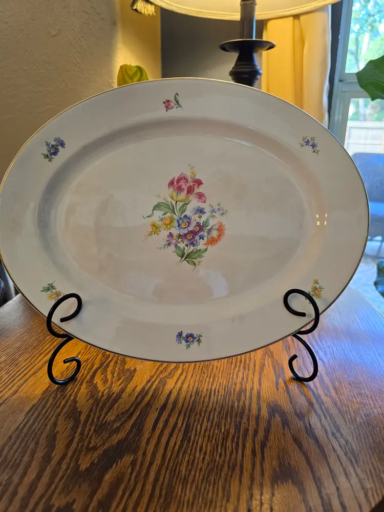Royal Dresden by Harker Vintage Floral Platter