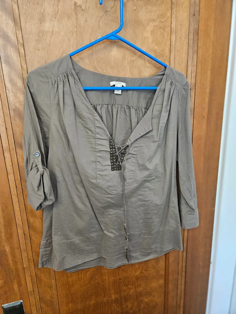 J. Crew Moss Green Top, sz 6