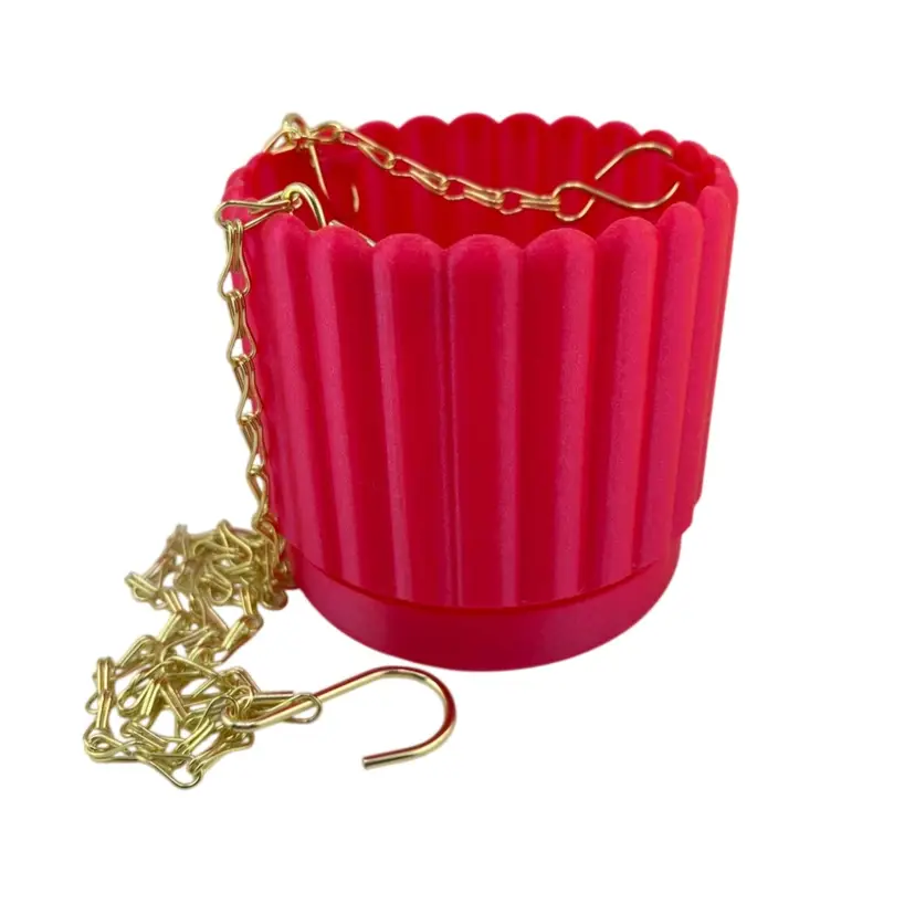 Modern 3.75inch Hanging Planter with drip tray in Magenta Elixir💖