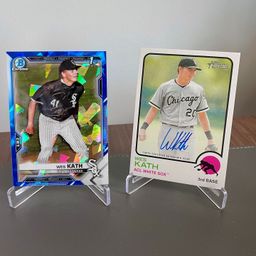 Wes Kath (Chicago White Sox) 2021 Bowman Draft Chrome Sapphire & 2022 Topps Heritage Minor League Real One Auto