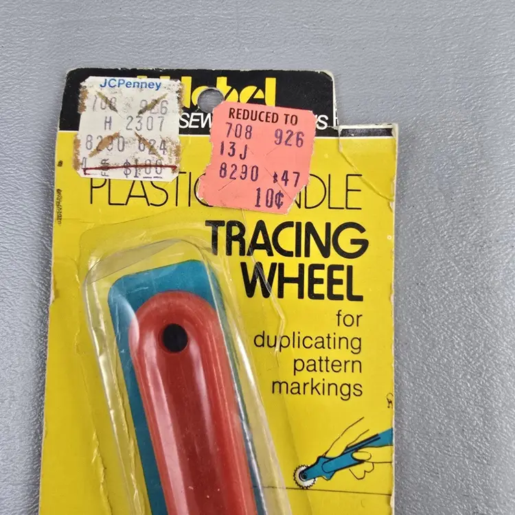 Vintage NOS Gold Label Tracing Wheel Plastic Handle Made In Japan Sewing Crafts
