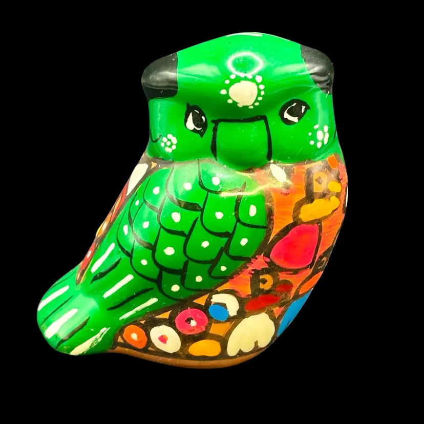 Telavera UV GLOW Pottery Owl Mexico 3.5β