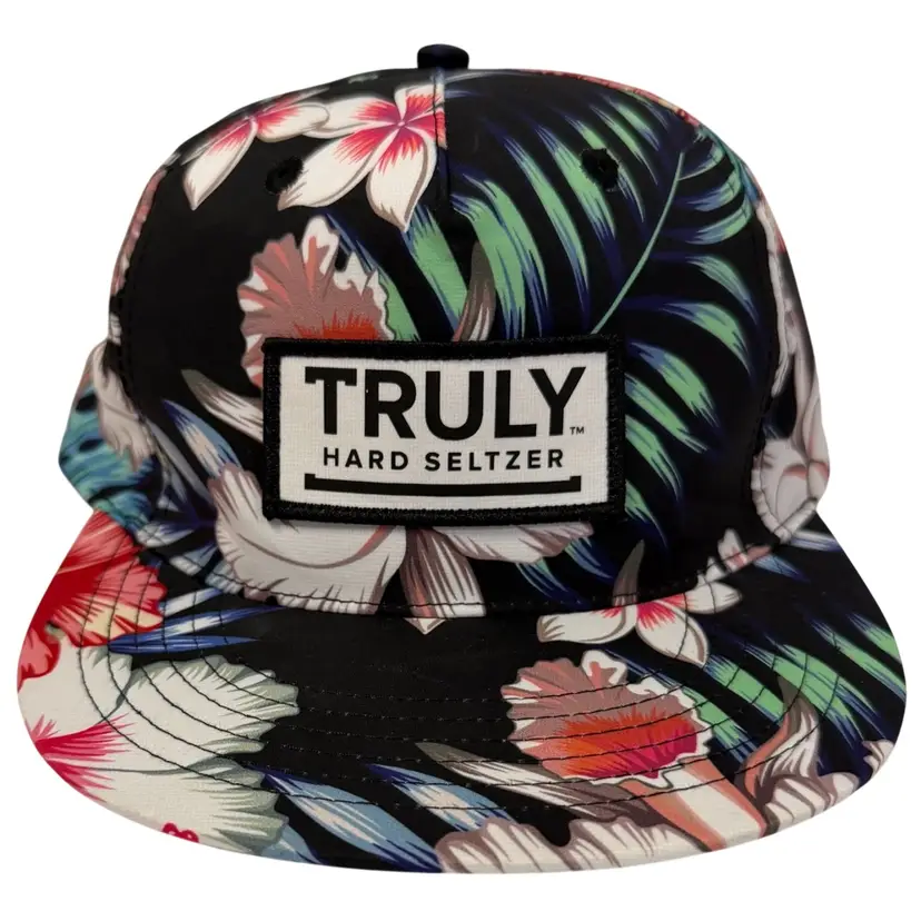 Truly Hard Seltzer Hawaiian Floral Print Flat Brim Unisex Party Loud Snapback