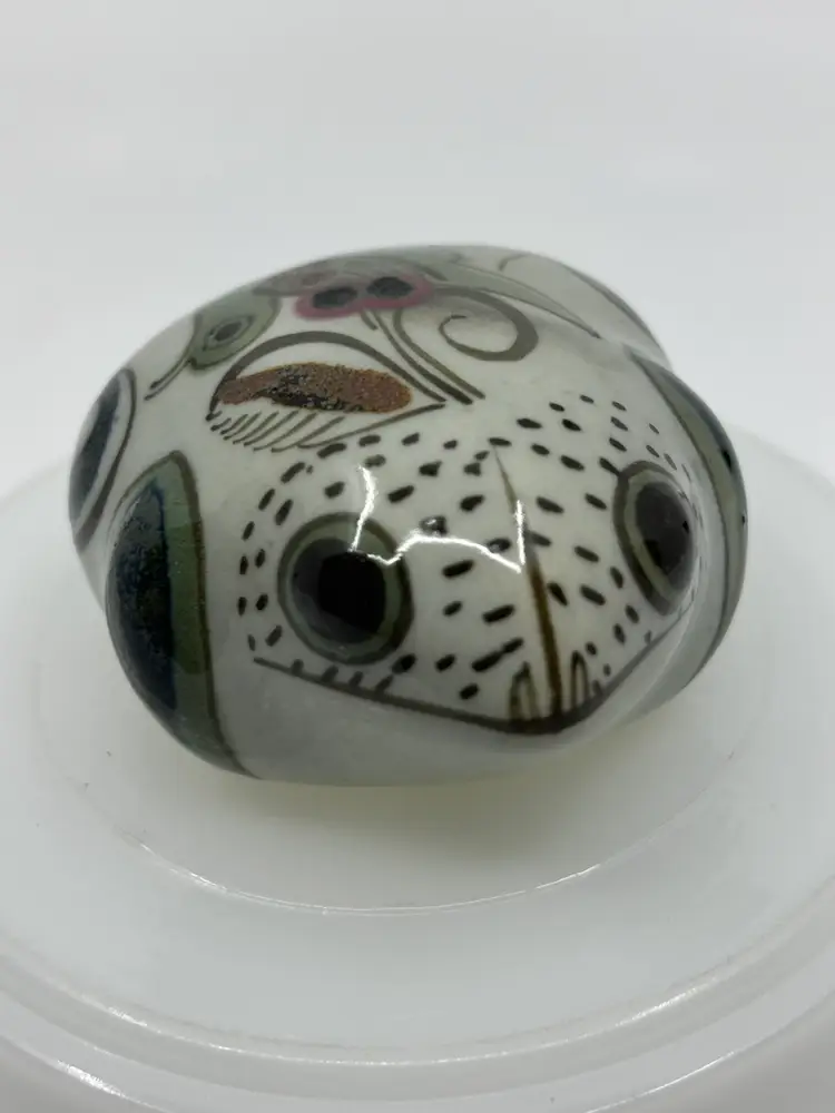 Ken Edwards Mexican Folk Art Pottery Tonala Frog Figurine
