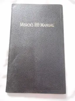 MERCK'S 1899 MANUAL of the Materia Medica 100th Anniversary Reprint 1st Edition