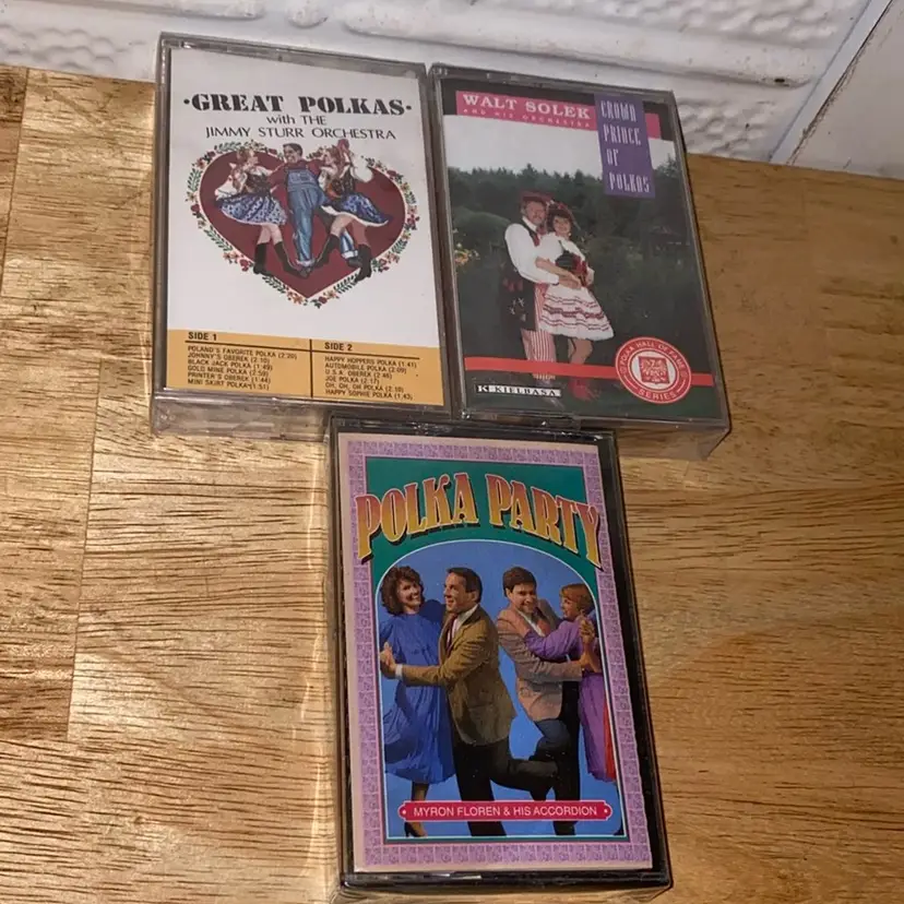 Lot Of 3 Cassette Tapes, Polkas, New, See Pictures