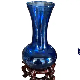 VINTAGE INDIANA GLASS Cobalt Blue "Illusion" 8" Flower Vase Made In USA