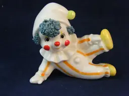1983 ENESCO Bone China Spaghetti Hair Clown Figurine Adorable! Exercising!