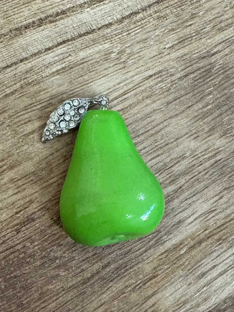 Pear With Rhinestones Brooch