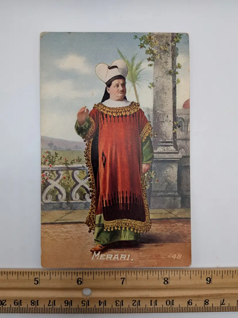 E11. Antique c1910 MERARI Religious Postcard Son of Levi Tabernacles Levites
