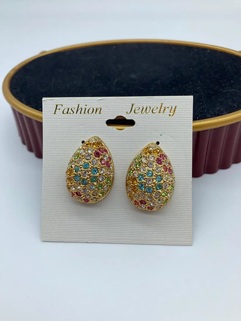 #01 - Vintage 80's Multicolor Easter Egg Earrings (A657)