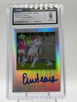 Emma Sears 2024 NWSL Pacific Sig Series Rookie Auto CGC 9 Mint