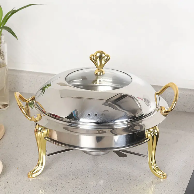 SOGA 2X Stainless Steel Round Chafing Dish