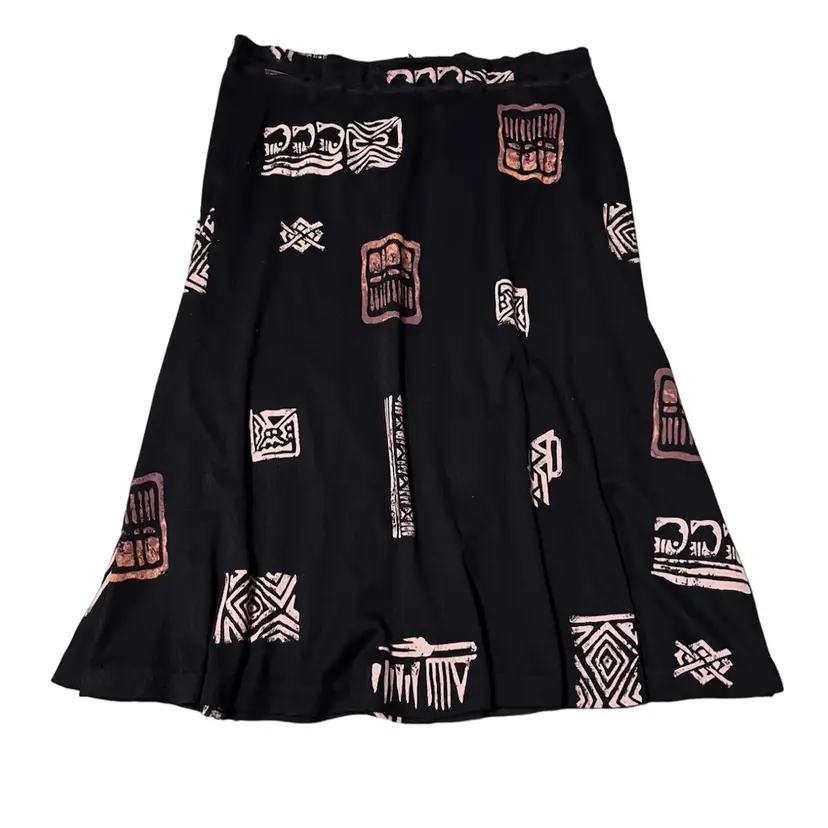 Vintage Copa Cabana Made In USA XL Volup Tribal Midi Skirt