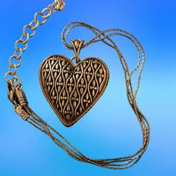 Brighton, Two Tone Puffy Heart, “Cathedral” Lobster Claw Clasp