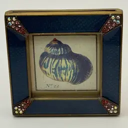 Jay Strongwater Leland Enameled Picture Frame  w/ Swarovski Crystal Pave Corners