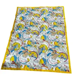 009 Vintage Kids Anthropomorphic Puppy All Over Print Baby Blanket 54 X 42