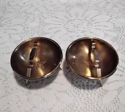 Eastern Star Ashtrays Copper set of 2