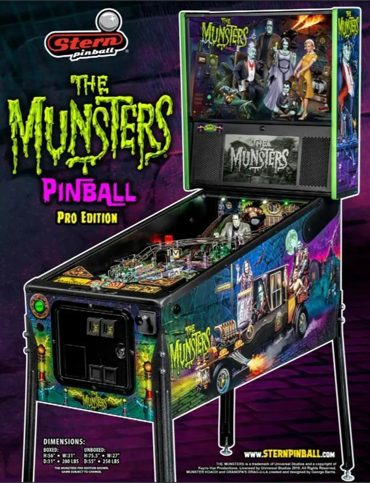 The Munsters Pinball Flyer Pro Original Horror  Gothic Game Art Print