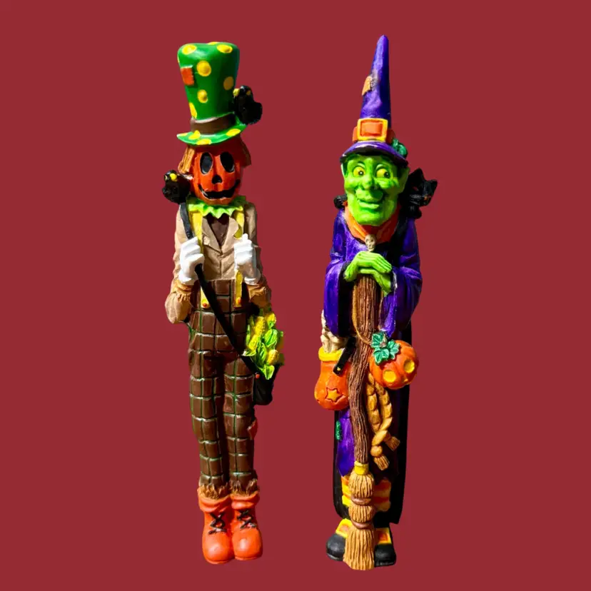 Vintage HALLOWEEN Resin Slender Figurines, 2 pc