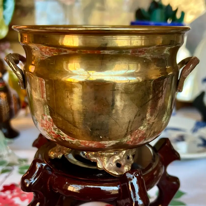 Vintage Small Brass Pot Handles And Feet 4”