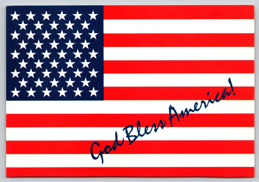 Postcard God Bless America Flag United States of America Flag American USA - 11952